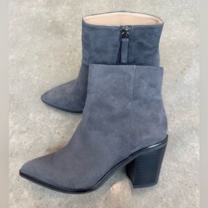 14th & Union Gray Suede Heeled Boots Size 5
